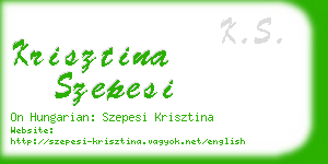 krisztina szepesi business card
